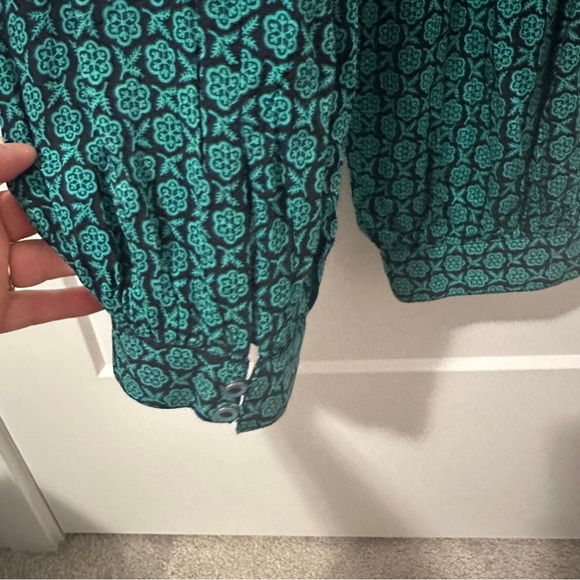 Anthropologie Maeve Blue Teal Patterned Jumpsuit Size Small Women’s - Picture 8 of 13